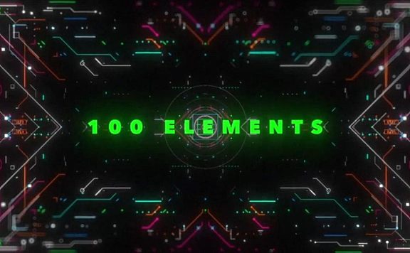 100个未来科技感HUD图形元素动画包 Hud Elements Pack vol.1