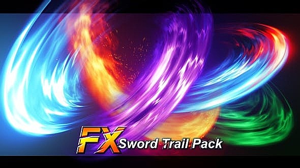 8组二维卡通能量剑气冲击波-4K高清素材 Fx Sword Trail Pack