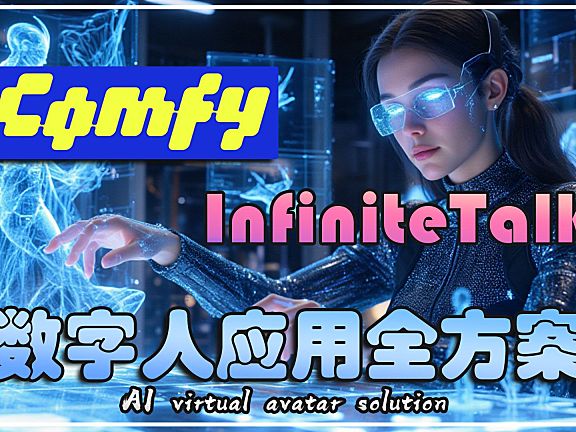 【打造数字人流程-2】ComfyUI-InfiniteTalk 图像音频一步合成细腻动态数字人口播短视频！